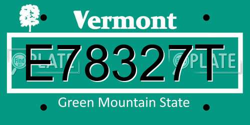 E78327T Vermont License Plate