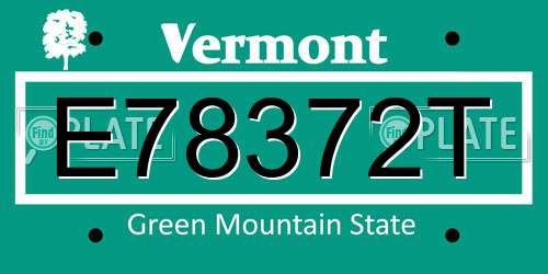 E78372T Vermont License Plate