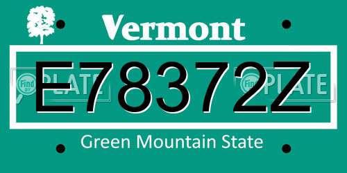 E78372Z Vermont License Plate
