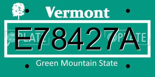 E78427A Vermont License Plate