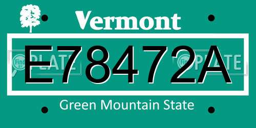 E78472A Vermont License Plate