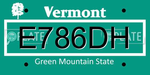 E786DH Vermont License Plate