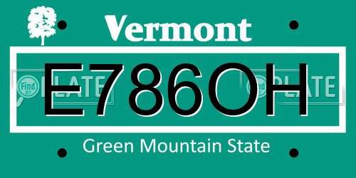 E786OH Vermont License Plate