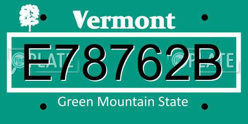 E78762B Vermont License Plate