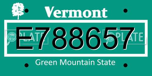 E788657 Vermont License Plate