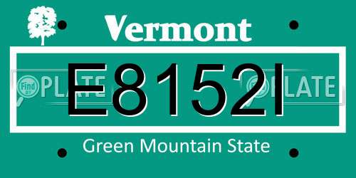 E8152I Vermont License Plate