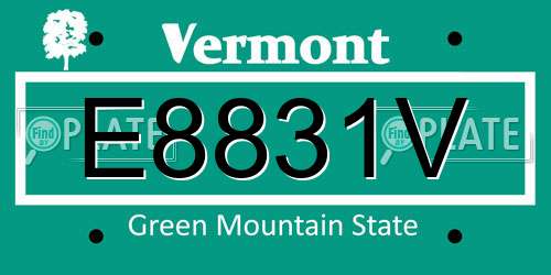 E8831V Vermont License Plate
