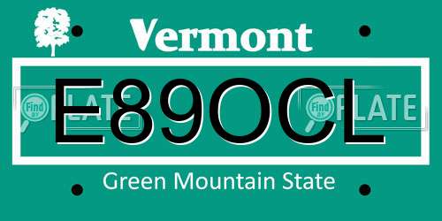 E89OCL Vermont License Plate