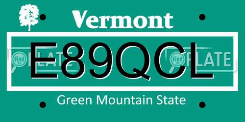 E89QCL Vermont License Plate