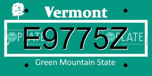 E9775Z Vermont License Plate
