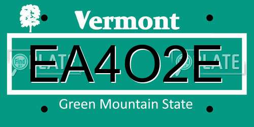 EA4O2E Vermont License Plate