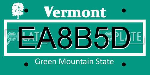 EA8B5D Vermont License Plate