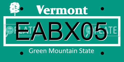 EABX05 Vermont License Plate