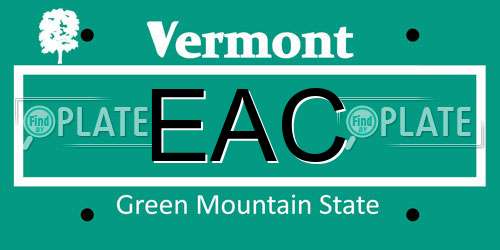 EAC Vermont License Plate