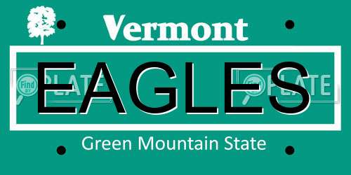 EAGLES Vermont License Plate
