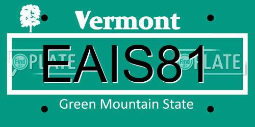 EAIS81 Vermont License Plate