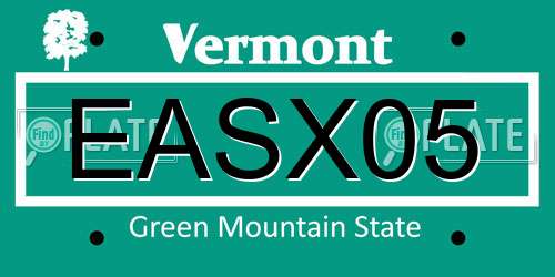 EASX05 Vermont License Plate
