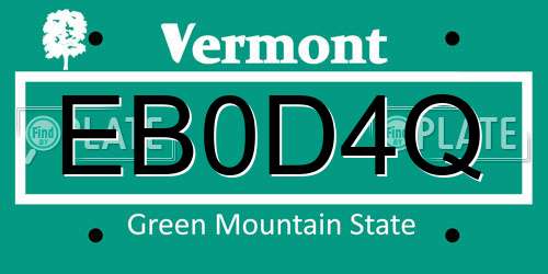 EB0D4Q Vermont License Plate