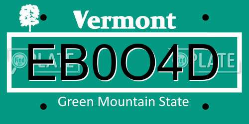 EB0O4D Vermont License Plate