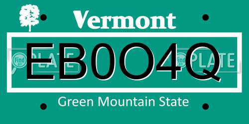 EB0O4Q Vermont License Plate