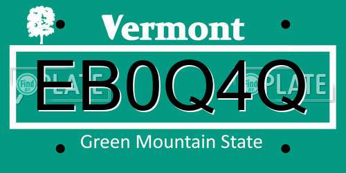EB0Q4Q Vermont License Plate