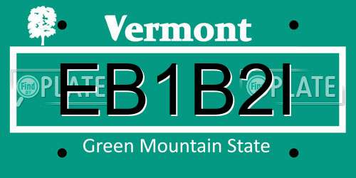 EB1B2I Vermont License Plate
