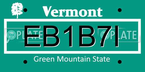 EB1B7I Vermont License Plate