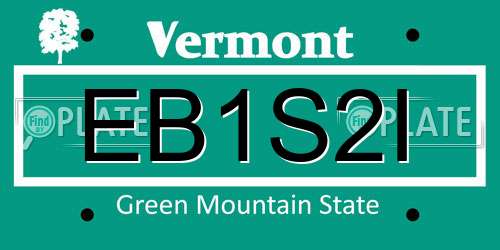 EB1S2I Vermont License Plate