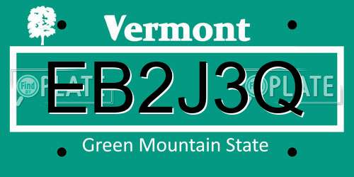 EB2J3Q Vermont License Plate