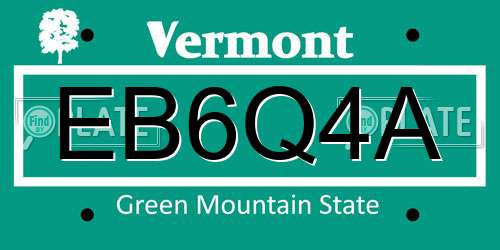 EB6Q4A Vermont License Plate