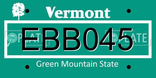 EBB045 Vermont License Plate