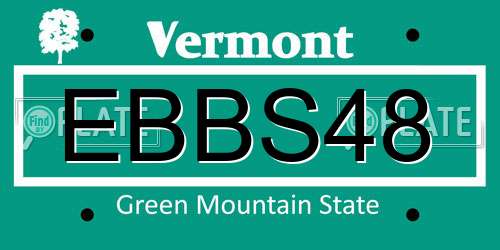 EBBS48 Vermont License Plate
