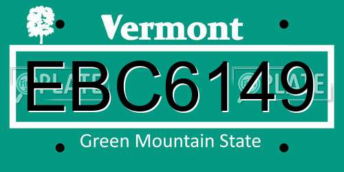 EBC6149 Vermont License Plate