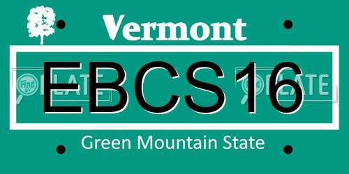 EBCS16 Vermont License Plate
