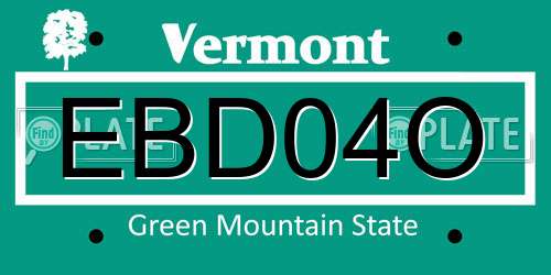 EBD04O Vermont License Plate
