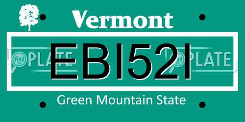 EBI52I Vermont License Plate