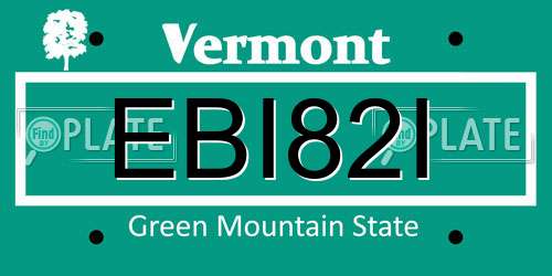 EBI82I Vermont License Plate