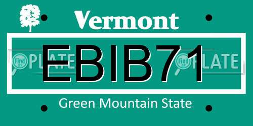 EBIB71 Vermont License Plate