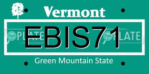 EBIS71 Vermont License Plate