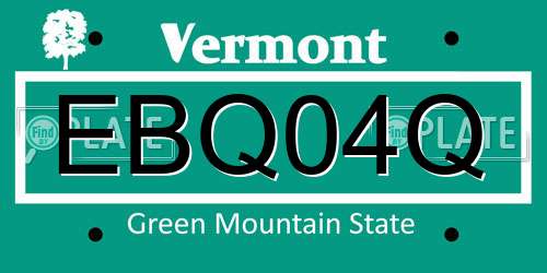 EBQ04Q Vermont License Plate