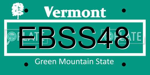 EBSS48 Vermont License Plate