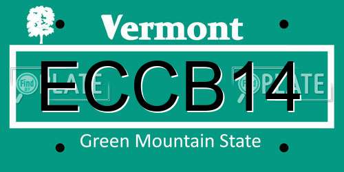 ECCB14 Vermont License Plate