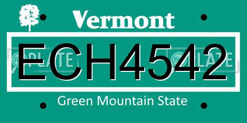 ECH4542 Vermont License Plate