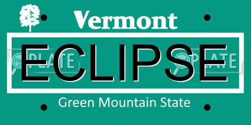 ECLIPSE Vermont License Plate