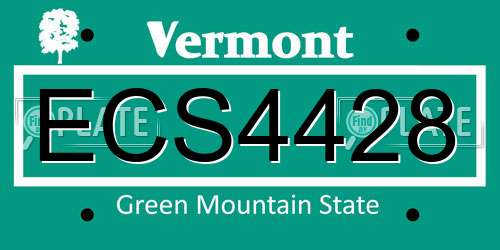 ECS4428 Vermont License Plate