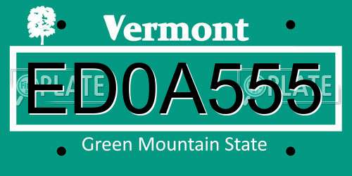 ED0A555 Vermont License Plate