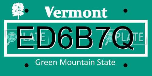 ED6B7Q Vermont License Plate