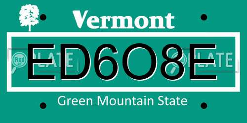ED6O8E Vermont License Plate