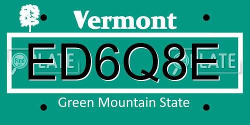 ED6Q8E Vermont License Plate