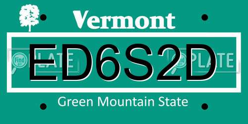 ED6S2D Vermont License Plate